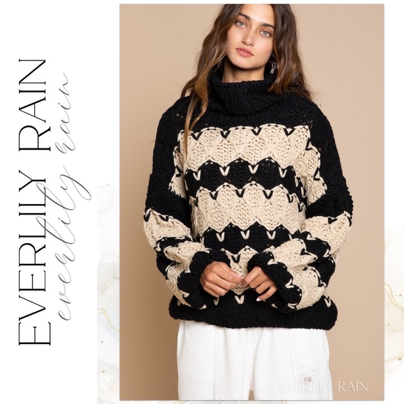 POL Gorgeous Handmade Chunky Knit Turtleneck Sweater - Picture 5 of 14